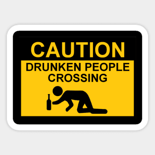 OSHA Style Caution Sign - Drunken People Crossing Sticker